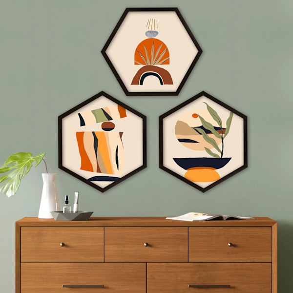 Dekorativ inramad målning (3 delar) 6GEN1836152