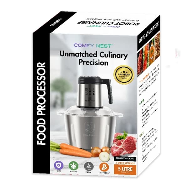 1000W multifunktionel foodprocessor, 5L kapacitet