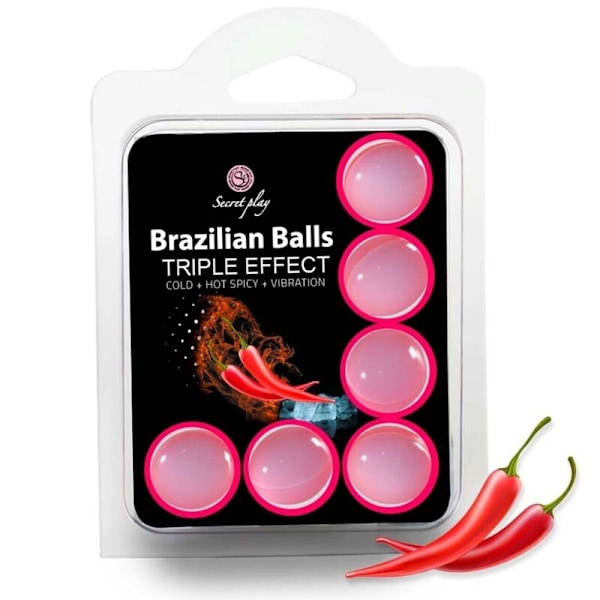 Secretplay - Sæt 6 brasilianske bolde Triple Effect