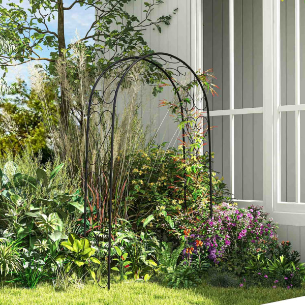 Rose Arch Stålbåge Trädgårdsbåge För Klätterväxter 125 X 37 X 23