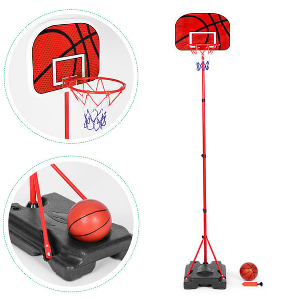 Barnbasketkorg, justerbar höjd, bollpump