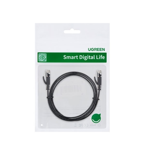 Platt RJ45 Ethernet Cat. LAN patch sladd. 6 0,5m svart