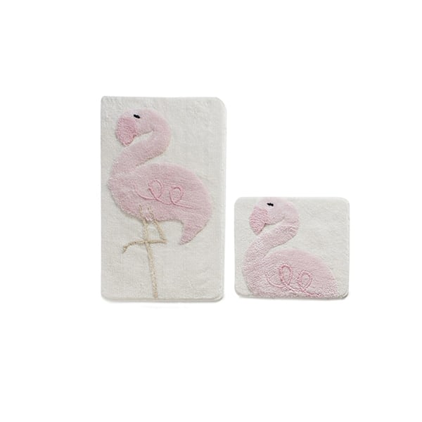 Akryl Badmatta Set (2 delar) Rosa Flamingo