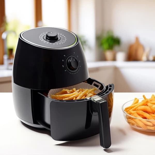 Silikonfoder till airfryer, återanvändbart, 22 cm, beige