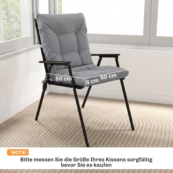 Set med sittdynor för utomhusbruk, 8 cm tjocka, vattenavvisande, 2-pack
