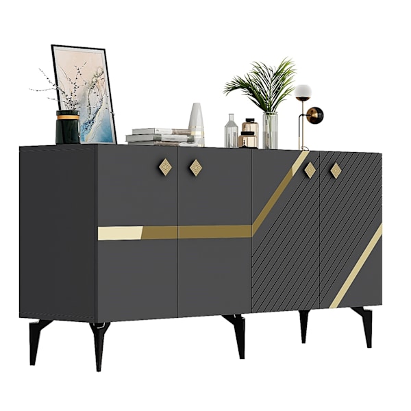 Konsol Iris - antracit, guld