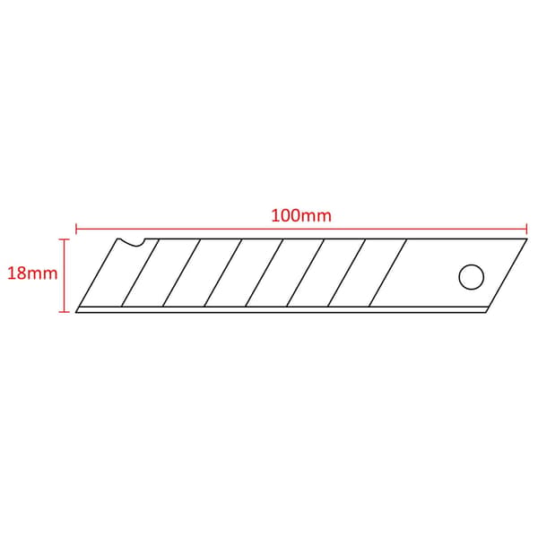 Ersättningsblad för mattknivar, 18 mm, 100-pack