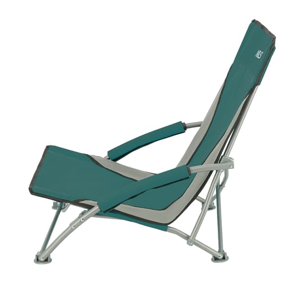 Strandstol, grøn-grå, foldbar, letvægts