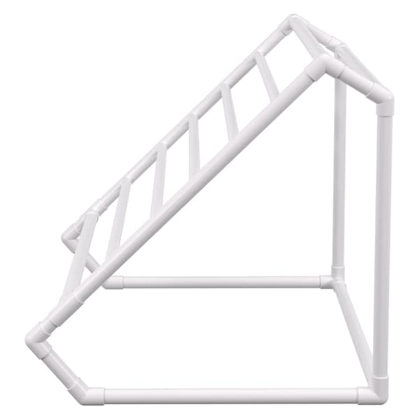 Handduksställ för pool, 8 stänger, fristående PVC, vit