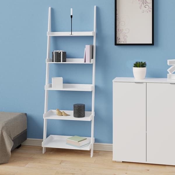 Stigehylde 5-lags, 180 cm, MDF-træ, hvid