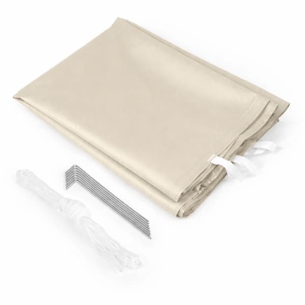 Automatisk 3x3m haveeventtelt, beige, højdejusterbart