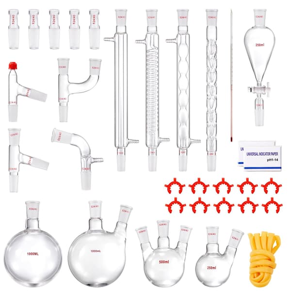 Laboratoriotilastuspakkaus, 3,3 borosilikaattia, 24/40, 32 osaa