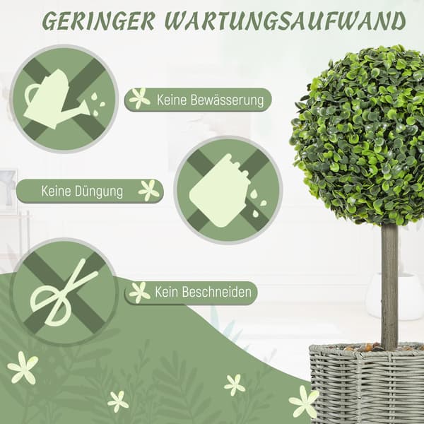 Kunstige planter Sæt med 2, UV-resistente, indendørs/udendørs
