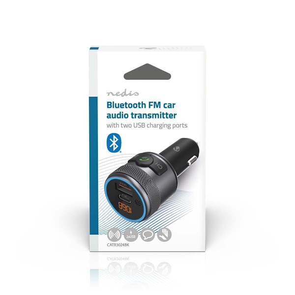 Bil Audio FM-sender | Fixed | Håndfri opkald | 1 " | Amber skærm | Bluetooth® | PD 18 W / PD 24 W | Hurtig opladning | Bass Boost | Google Assistant /