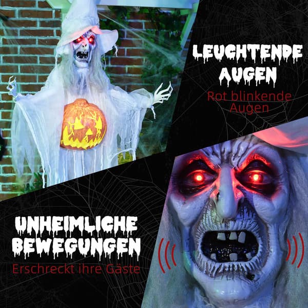 Halloween-spökdekoration med rörelsesensor och LED-lampor