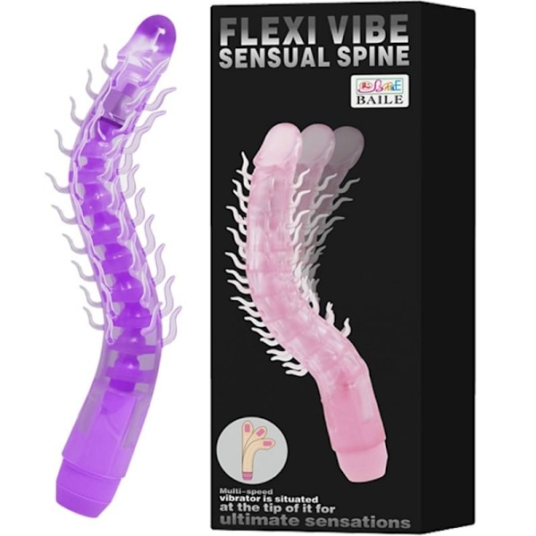 Baile - Flexi Vibe Sensuel Rygsøjle Bøjelig Vibrerende Dildo Lila 23,5 Cm