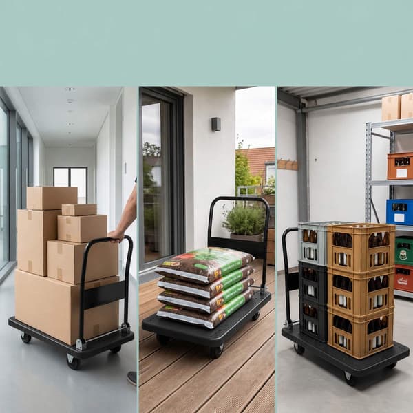 Sammenklappelig platformsvogn, 300 kg kapacitet – sort
