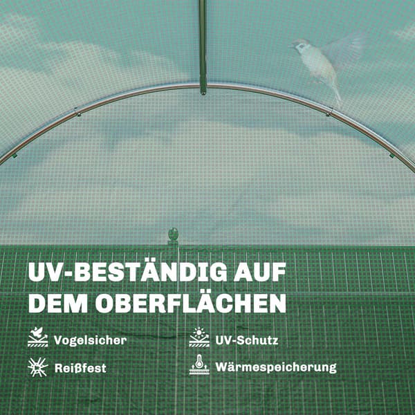 Drivhus i polytunnel, 2x3m, PE-overdækning, stålramme
