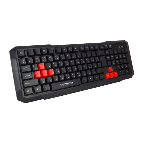 Esperanza USB Gaming Keyboard Aspis Red ukrainalainen asettelu