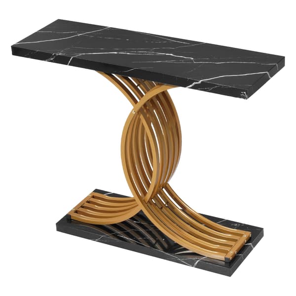 Konsolbord, 100 cm smal træplade, metalben