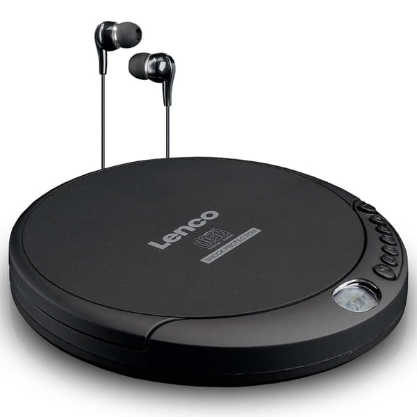 Bærbar CD MP3-afspiller med anti-chok Sort