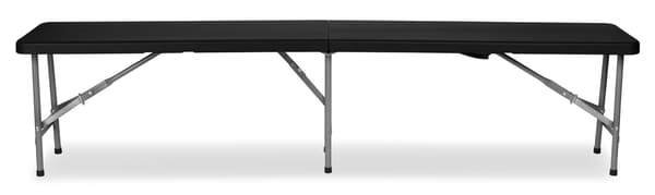 Sammenklappeligt cateringsæt, sort bord 180 cm + 2 bænke