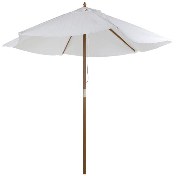 Päivävarjo, puutarhasateenvarjo, 3-kerroksinen, aurinkosuoja, bambu 180/㎡ polyesteri, valkoinen, Ø2,5 x 2,3 m