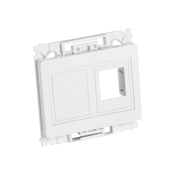 Lanview - Seinälevy - Tyypin O pistorasia - Merkintäikkunalla - RJ 45 - 2 moduulia - valkoinen