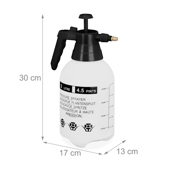 Tryksprøjte 2 liter sort
