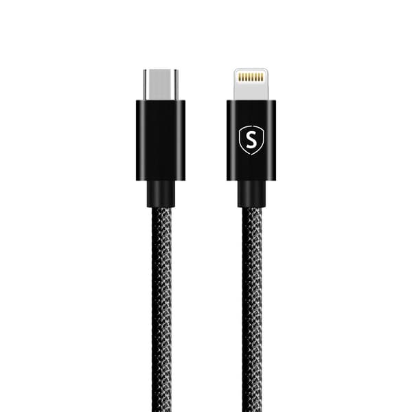 USB-C - Lightning-kaapeli 20 W, 0,25 m - musta