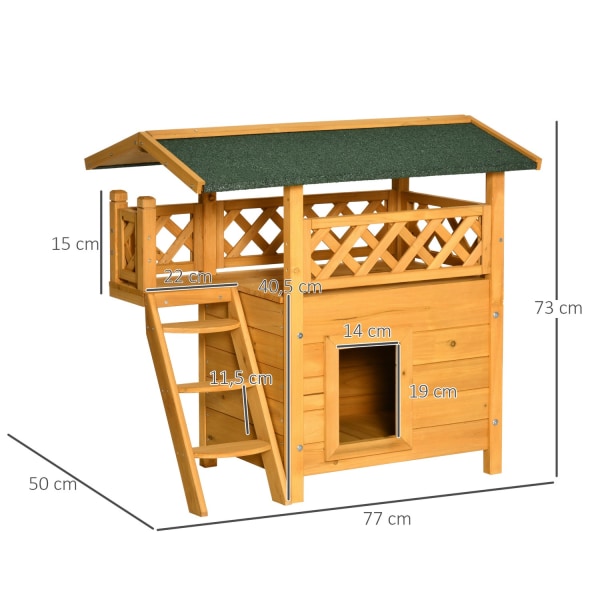 Gran Wood Small Animal House Terrassetrapper Termisk Isoleret Ve