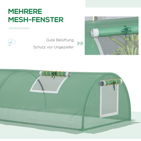 Film Drivhus Mini Tunnel Drivhus Med Mesh Vindue, Uv-Resistent,