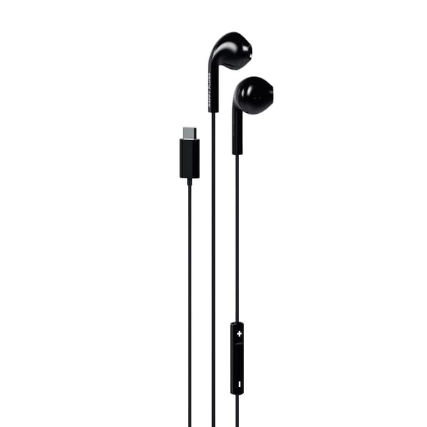 USB-C-nappikuulokkeet mikrofonilla, musta