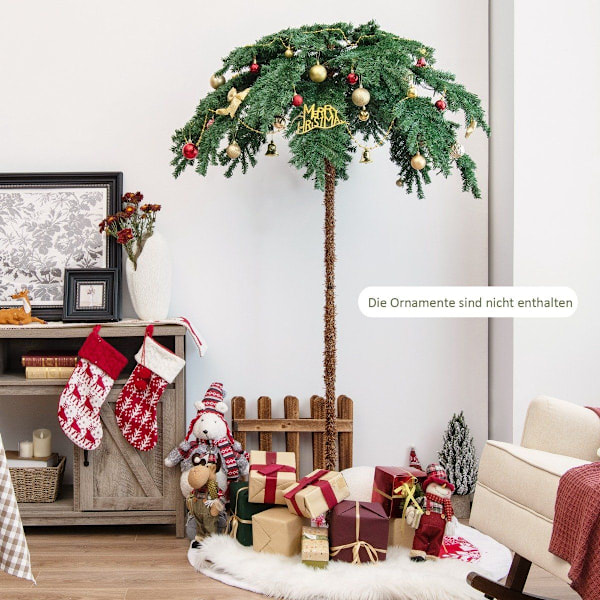 Konstgjord tropisk julpalm med 250 varmvita LED-lampor & 813 grenspetsar 180 cm