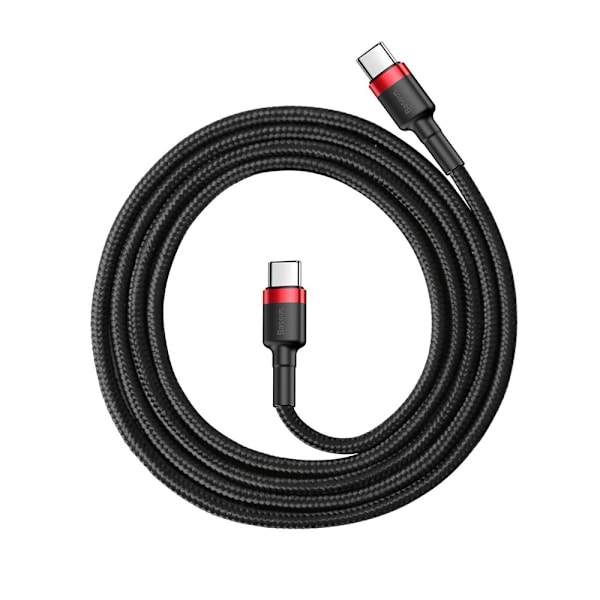 Kestävä joustava kaapeli USB-C PD PD 2.0 60W 20V 3A QC3.0 1M musta-punainen