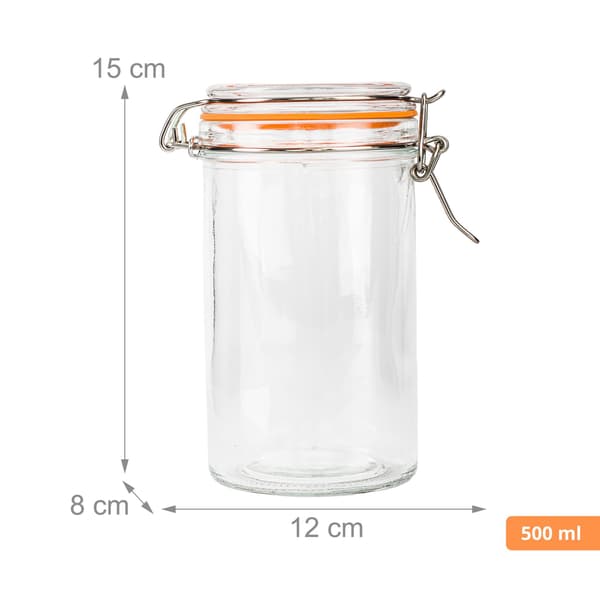 500 ml syltetøjsglas med låg, sæt med 6