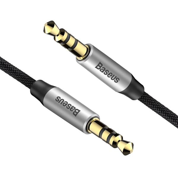 Yiven M30 stereolydkabel AUX 3,5 mm han mini-stik 1m sølv-sort