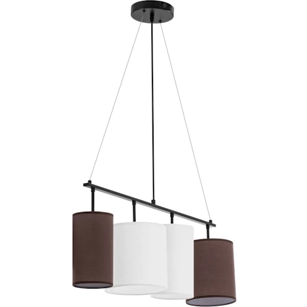 Moderne 4-punkts E14 loftslampe - hvid-brun