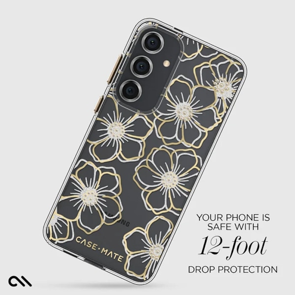 Case-Mate Floral Gems - Fodral till Samsung Galaxy S24+ (guld)