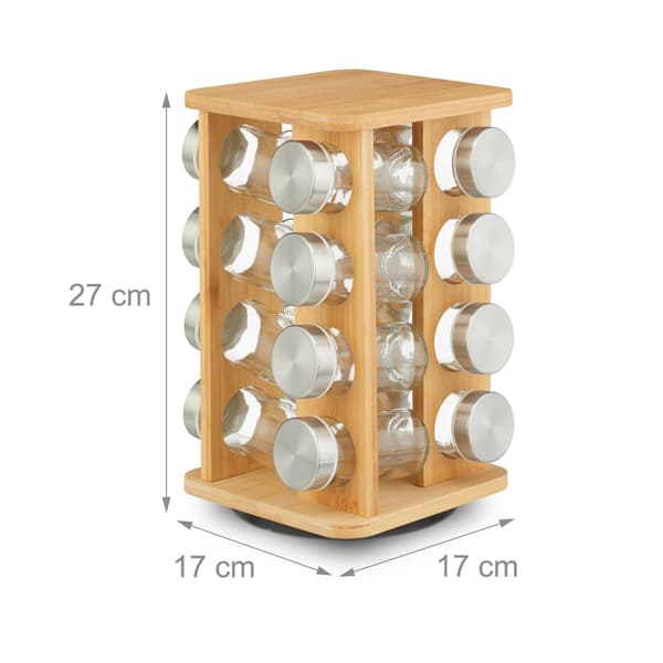Krydderi karrusel med 16 glas