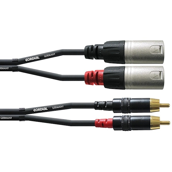 Cordial 2 x RCA - 2 x XLR - lydkabel, 3 m