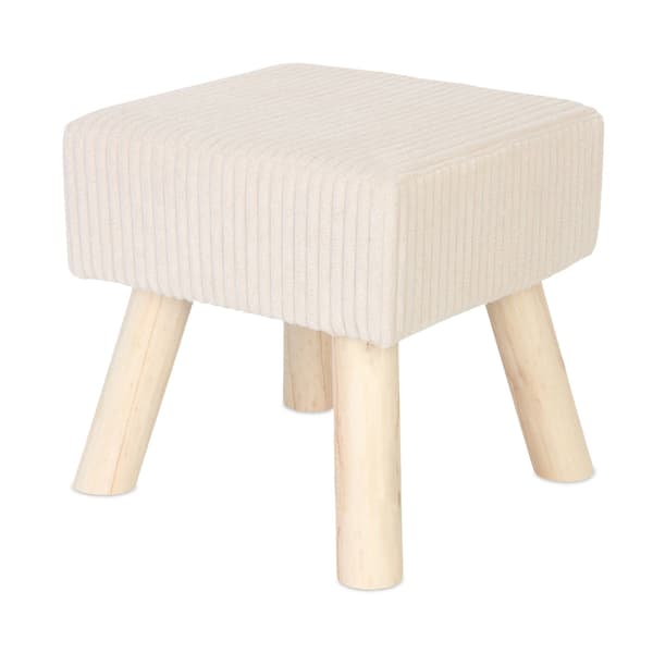 Sladdklädd puff – mjuk sits, träben