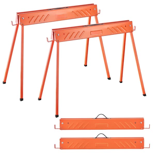 Foldbare savbukke, 2-pak, 660 lb, stål, skridsikre fødder