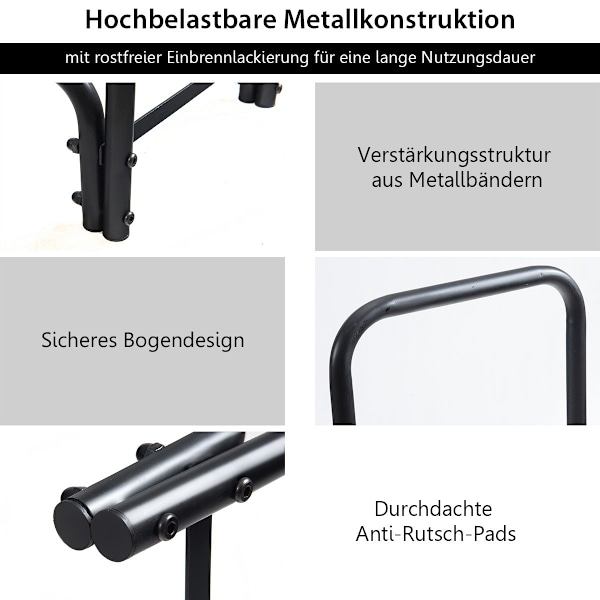 Vedställ Stativ i metall med handtag och bas 250 x 36 x 122,5 cm Svart