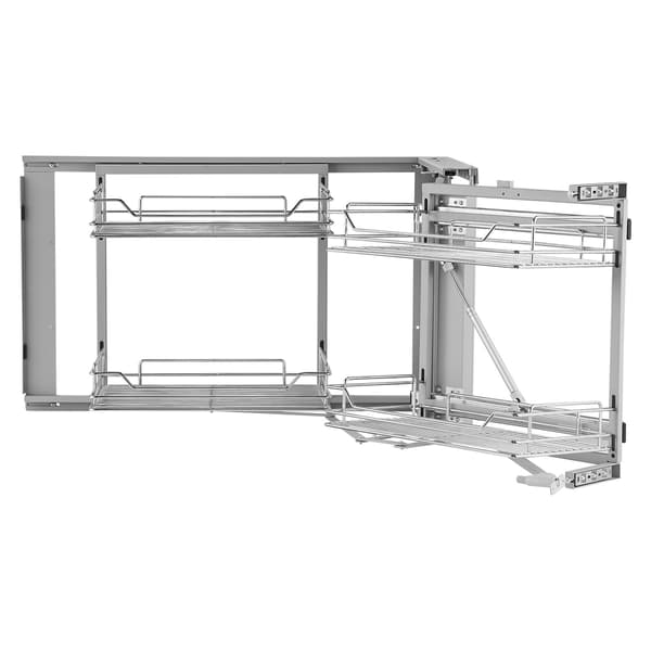 Utdragbar hörnförvaring, 46 cm, 4 korgar, kromstål