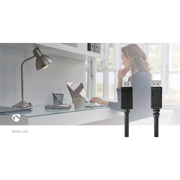 DisplayPort kaapeli | DisplayPort uros | HDMI™ liitin | 4K@60Hz | Niklattu | 2.00 m | Pyöreä | PVC | Musta | Muovipussi