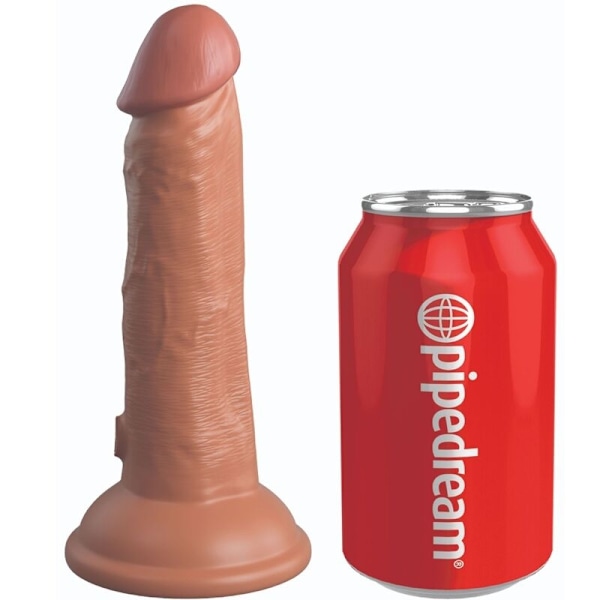 King Cock - Elite Realistic Dildo tärisevä ja silikoni 15,2 cm karamelli