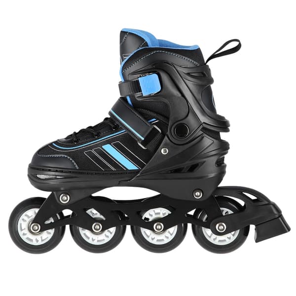 2-i-1 inline & skøjter, sort/blå, størrelse L (34-38)