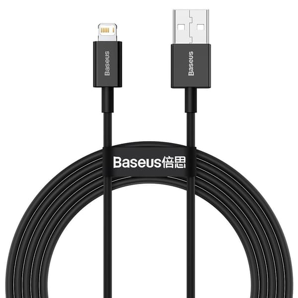 Baseus Superior Snabbladdning USB-A till Lightning-kabel, 2,4A, 2m - Svart