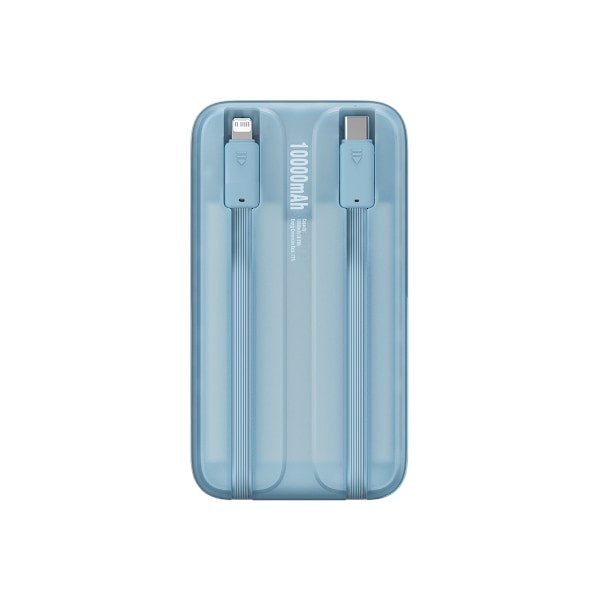 Virtapankki näytöllä 10 000 mAh 22,5 W Comet Series + USB-A - USB-C kaapeli 0,3 m sininen